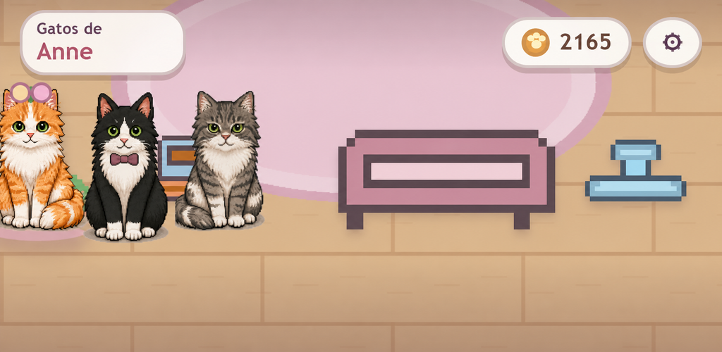 Gatos de Anne: três gatinhos em uma sala aconchegante